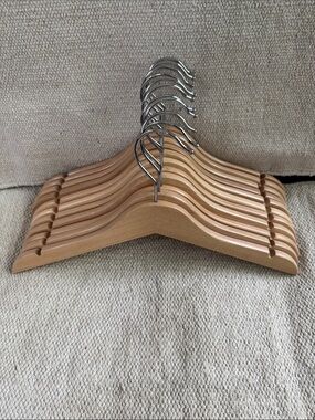 Kids / toddler / baby sized Wooden Clothes Hangers Set of 11 - Wood